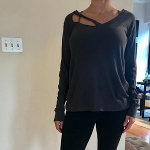 Never Worn!  LNA Long Sleeve Open Neck Tee